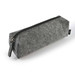 A gray felt utility case with a zippered closure, featuring a sleek, compact design. A gray felt utility case with a zippered closure, featuring a sleek, compact design.