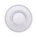 A clear reusable coffee cup with a round design, featuring a textured RPET band for grip.