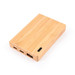 A bamboo power bank with a 5,000mAh capacity, featuring multiple ports. A bamboo power bank with a 5,000mAh capacity, featuring multiple ports.