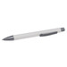 A sleek white pen with a metallic silver tip and clip, designed for smooth writing.