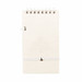 A white notepad made from recycled materials, featuring a spiral binding and a secure closure. It includes a pen. A white notepad made from recycled materials, featuring a spiral binding and a secure closure. It includes a pen.