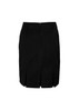 A black women's skirt featuring a fitted design and pleat detail at the hem. It includes a zip closure at the back. A black women's skirt featuring a fitted design and pleat detail at the hem. It includes a zip closure at the back.