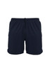 Navy blue sports shorts featuring an elastic waistband and a logo. Ideal for activewear and comfortable movement. Navy blue sports shorts featuring an elastic waistband and a logo. Ideal for activewear and comfortable movement.
