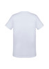 A plain white short sleeve tee with a standard crew neck and a fitted silhouette. It features a logo on the back.