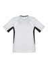 A short sleeve tee in light grey with black accents and reflective details, featuring a logo.