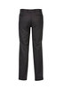 Flat front black slacks with a straight leg design and two rear pockets. Features a logo on the waistband. Flat front black slacks with a straight leg design and two rear pockets. Features a logo on the waistband.