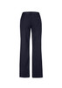 A pair of women's relaxed fit slacks in navy blue, featuring a back pocket and a logo. A pair of women's relaxed fit slacks in navy blue, featuring a back pocket and a logo.