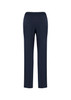 A pair of navy blue women's ultra comfort waist pants with an elastic waistband, featuring a simple design and no embellishments.