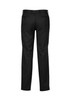 Black men's adjustable waist pants with a sleek design, featuring pockets at the back and a logo detail.
