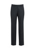 Black men's adjustable waist pants with a straight leg design, featuring a waistband and no visible pockets.