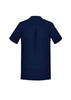 A navy blue women’s tunic featuring short sleeves and a back pleat, with a logo on the fabric. A navy blue women’s tunic featuring short sleeves and a back pleat, with a logo on the fabric.