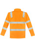 A unisex hi-vis softshell jacket in bright orange with reflective stripes on the back. Features a logo. A unisex hi-vis softshell jacket in bright orange with reflective stripes on the back. Features a logo.