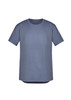 A grey men's t-shirt with a relaxed fit and round neckline, featuring a logo.