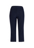 A pair of women's 3/4 length stretch pants in navy blue, featuring a back pocket and a simple design.
