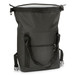 A black roll top cooler bag with shoulder straps and a front pocket. Features an interior liner for insulation. A black roll top cooler bag with shoulder straps and a front pocket. Features an interior liner for insulation.