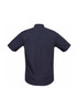 A navy blue men's Bondi short sleeve shirt with a button-up design and a simple back view.