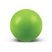 A green stress ball with a smooth surface and a round shape. A green stress ball with a smooth surface and a round shape.