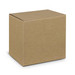 A plain brown cardboard box with a square shape and sealed flaps.