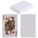 A deck of playing cards featuring a Queen of Diamonds card, accompanied by a blank card, housed in a simple white box. A deck of playing cards featuring a Queen of Diamonds card, accompanied by a blank card, housed in a simple white box.