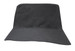A breathable poly twill bucket hat in dark grey with a wide brim and a simple design. Features a logo. A breathable poly twill bucket hat in dark grey with a wide brim and a simple design. Features a logo.