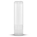 A lip balm tube in a clear, cylindrical design.