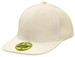 A beige cap with a snapback design and a circular logo on the bill.