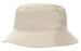 A breathable poly twill bucket hat in a light beige colour with a wide brim and eyelet details. It features a logo. A breathable poly twill bucket hat in a light beige colour with a wide brim and eyelet details. It features a logo.