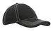 A black cap featuring a chino twill front and hi-tech mesh back with contrasting white stitching.