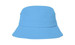 A light blue infants' bucket hat with a wide brim and a simple design, featuring a logo. A light blue infants' bucket hat with a wide brim and a simple design, featuring a logo.