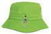 A bright green bucket hat featuring a drawstring and a logo. Ideal for outdoor activities and protection from the sun. A bright green bucket hat featuring a drawstring and a logo. Ideal for outdoor activities and protection from the sun.