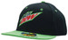 A black cap with a green bill, featuring a logo and a vibrant green accent on the crown. A black cap with a green bill, featuring a logo and a vibrant green accent on the crown.