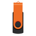 An orange and black Helix 8GB Flash Drive featuring a swivel design for easy access and portability. An orange and black Helix 8GB Flash Drive featuring a swivel design for easy access and portability.