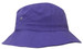 A purple brushed sports twill bucket hat with a wide brim and a small logo.