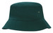 A dark green brushed sports twill bucket hat with a metal eyelet. It has a wide brim for sun protection. A dark green brushed sports twill bucket hat with a metal eyelet. It has a wide brim for sun protection.