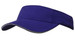 A purple brushed heavy cotton visor featuring a curved brim and a contrasting trim. It has a logo on the front.