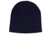 A rolled down acrylic beanie in a navy colour, featuring a simple and minimalistic design.
