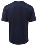 A navy blue t-shirt featuring a simple design and a logo. The shirt has short sleeves and a crew neckline. A navy blue t-shirt featuring a simple design and a logo. The shirt has short sleeves and a crew neckline.