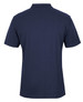 A navy polo shirt with a classic design featuring a collar and short sleeves. It has a logo on the front.