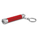 A red Titan Torch Key Ring featuring a slim design with a keychain attachment and multiple LED lights at one end.