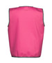 A pink sports vest with grey trim and a plain back, featuring a logo.