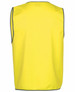 A yellow tricot vest with grey trim, designed as workwear for various applications. Features a branding logo.