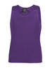 A purple sleeveless singlet featuring a solid design and a small logo at the neckline.