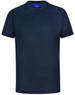 A navy men's ultra lightweight performance short sleeve tee with a logo on the neckline.
