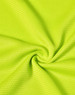 A close-up of lightweight, textured fabric in vibrant lime green, suitable for performance t-shirts.