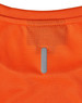 An orange ladies’ lightweight performance T-shirt featuring a logo on the back. 