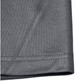 A close-up of the hem and fabric of a grey men's sustainable polo shirt, featuring a stitched edge.
