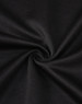 A close-up of black fabric showcasing a smooth, sustainable poly/cotton blend with a subtle texture.