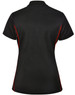 A black polo shirt with red contrast detailing and a logo on the back. Short sleeves and a classic fit.