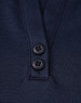 A navy blue lightweight polo shirt featuring a button-up collar and two black buttons. Includes a logo.