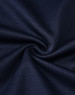 A close-up of dark navy fabric, showcasing a smooth polyester and cotton blend with a subtle texture.